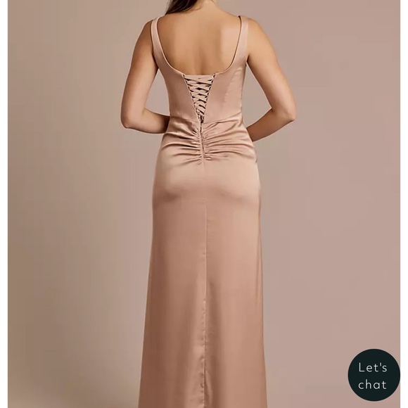 Matte Satin Navy Dress - Picture 2 of 4